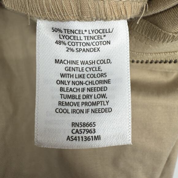 1901 Chino Pants Beige Humus Straight Leg Flat Front Women Size 12 - Picture 11 of 12